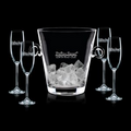 Italia Crystalline Champagne Bucket w/ 4 Flutes